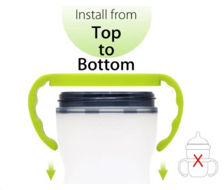TrenDxb Baby Bottle Holder with Wide-Neck Handle Grip, Compatible with 5oz & 8oz Silicone Bottles, 6-7cm Diameter, Pack of 2 (Green)